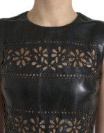 Valentino Shiny Black Nylon Cut Out A-line Mini Dress - Image 4