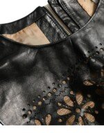 Valentino Shiny Black Nylon Cut Out A-line Mini Dress - Image 6