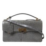 Balenciaga Gray Exotic Leather Medium Shoulder Hand Purse Bag