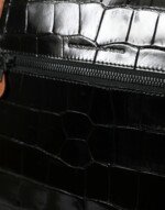 Balenciaga Black Brown Exotic Skin Leather Vertical Crossbody Purse Bag - Image 6