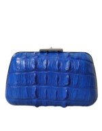 Balenciaga Blue Exotic Skin Leather Shoulder Crossbody Box Clutch Bag - Image 2