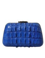 Balenciaga Blue Exotic Skin Leather Shoulder Crossbody Box Clutch Bag - Image 4