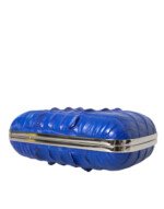 Balenciaga Blue Exotic Skin Leather Shoulder Crossbody Box Clutch Bag - Image 5
