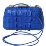 Balenciaga Blue Exotic Skin Leather Shoulder Crossbody Box Clutch Bag