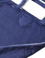 Prada Blue Jersey Fabric Logo Shoulder Shopping Tote Shopping Bag - Image 3