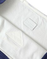 Prada Blue Jersey Fabric Logo Shoulder Shopping Tote Shopping Bag - Image 5