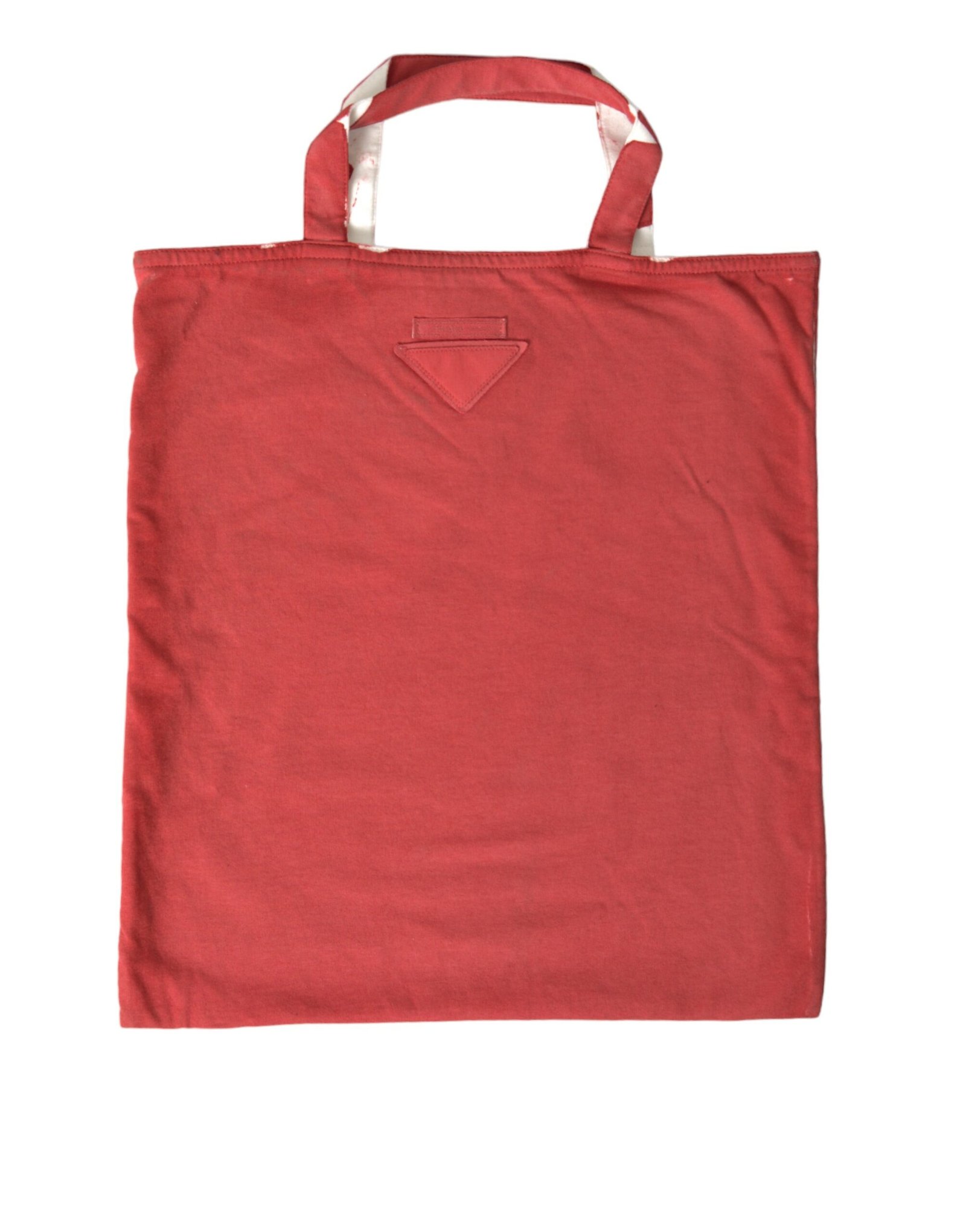 4400584.jpg Prada Red Jersey Fabric Logo Shoulder Shopping Tote Bag - Image 1