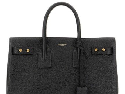 Saint Laurent Black Calf Leather Sac De Jour Handbag