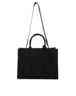 Versace Black Top Handle Canvas Leather Logo Crossbody Tote Bag - Image 7
