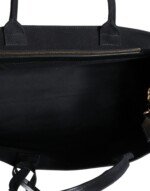 Versace Black Top Handle Canvas Leather Logo Crossbody Tote Bag - Image 8