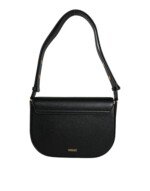 Versace Black Grainy Calf Leather Logo Crossbody Shoulder Bag - Image 3