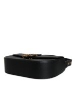 Versace Black Grainy Calf Leather Logo Crossbody Shoulder Bag - Image 7