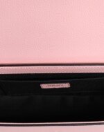 Versace Pink Grainy Calf Leather Logo Crossbody Shoulder Bag - Image 6