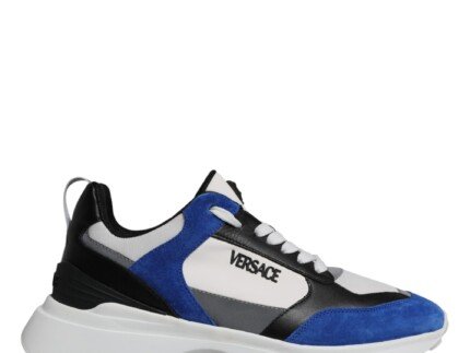 Versace Multicolor Canvas Quad Fabric Medusa Low Top Sneakers Shoes