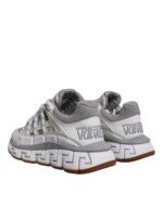 Versace White Trigreca Barocco Print Low Top Sneakers Shoes - Image 4
