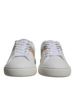 Versace White Brown Greca Print TPU Low Top Men Sneakers Shoes - Image 2