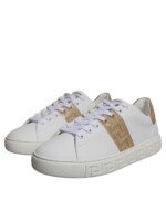 Versace White Brown Greca Print TPU Low Top Men Sneakers Shoes - Image 3