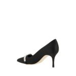 Manolo Blahnik Black Asapump Satin Pumps - Image 3