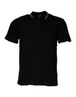 Versace Black Viscose Collared Polo Short Sleeves T-shirt - Image 2