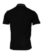 Versace Black Viscose Collared Polo Short Sleeves T-shirt - Image 5