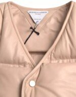 Bottega Veneta Beige Quilted Sleeveless Calf Leather Jacket - Image 7