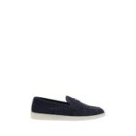 Prada Blue Calf Leather Bos Taurus Slip-On Loafers