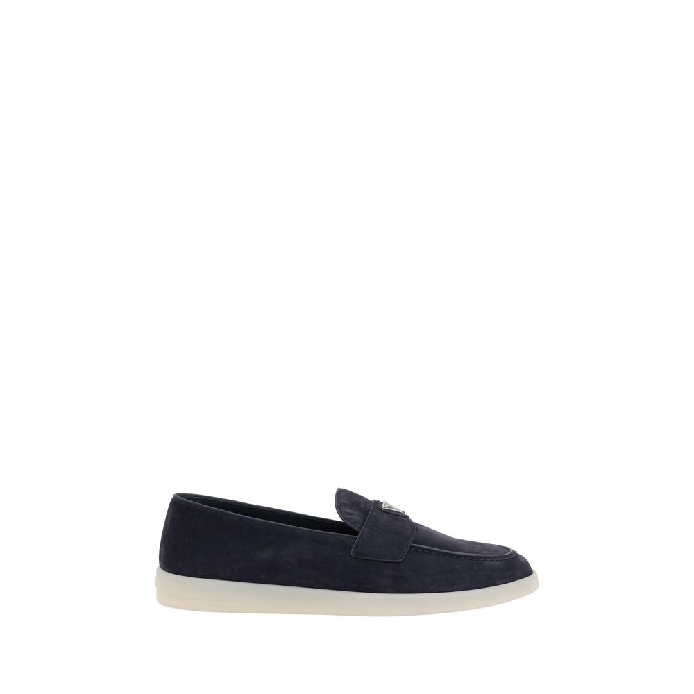 6053934.jpeg Prada Blue Calf Leather Bos Taurus Slip-On Loafers - Image 1