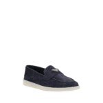 Prada Blue Calf Leather Bos Taurus Slip-On Loafers - Image 2