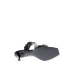 Alexander McQueen Black Leather Stiletto Heel Sandals - Image 3