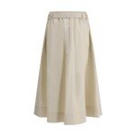 Brunello Cucinelli Cream Wide Long Skirt - Image 2