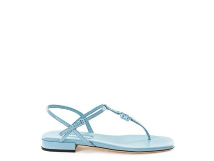 Miu Miu Blue Patent Leather Flip-Flop Sandals
