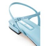 Miu Miu Blue Patent Leather Flip-Flop Sandals - Image 5