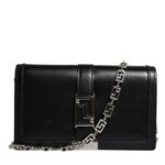 Versace Black Calfskin Leather Chain Strap Shoulder Crossbody Bag