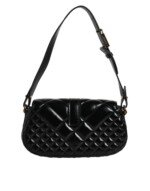 Versace Black Calf Leather Quilted Shoulder Strap Bag - Image 4
