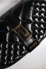 Versace Black Calf Leather Quilted Shoulder Strap Bag - Image 6