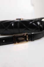 Versace Black Calf Leather Quilted Shoulder Strap Bag - Image 7