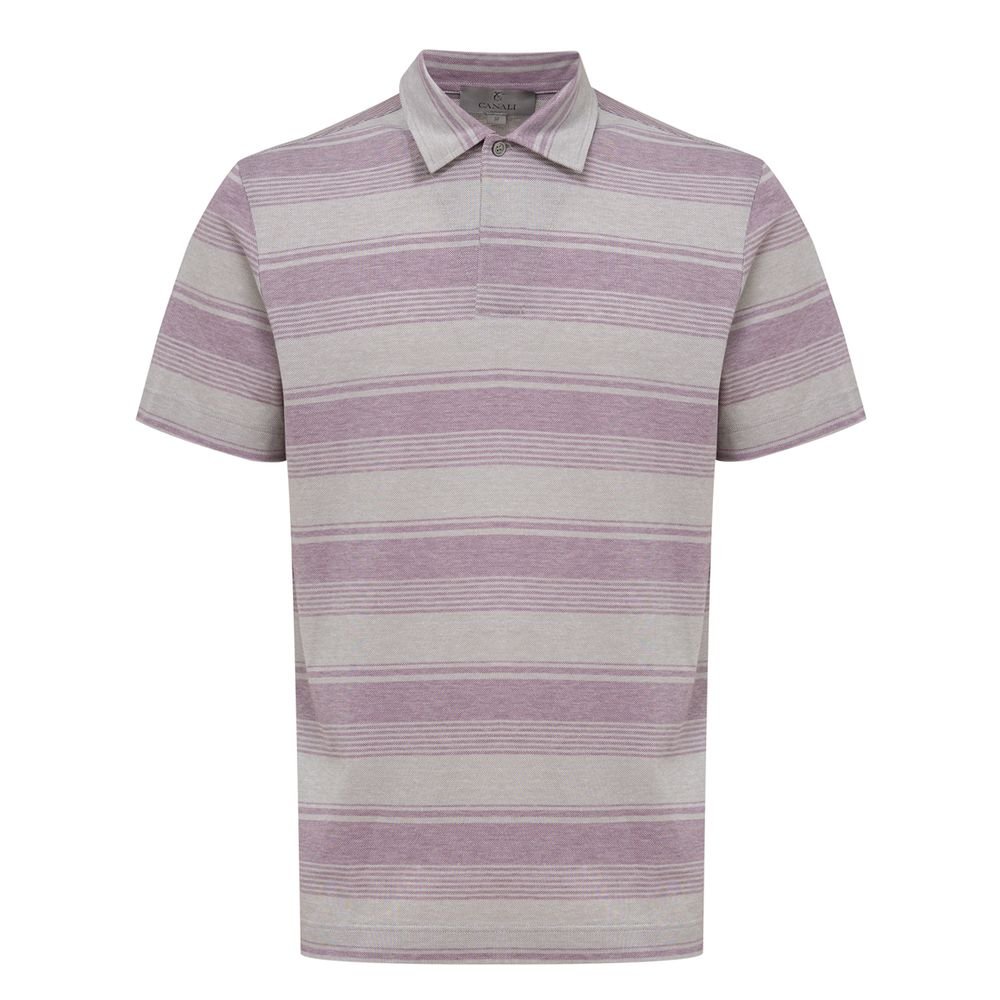 6824040.jpeg Canali Gray Cotton Polo Shirt - Image 1