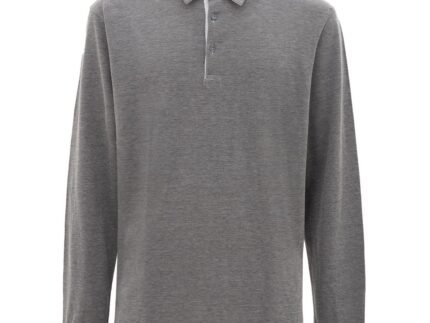 Corneliani Gray Cotton Polo Shirt