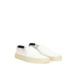 Saint Laurent White Cotton Low Top Sneakers - Image 2