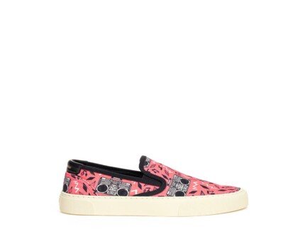 Saint Laurent Pink Cotton Platform Sneakers