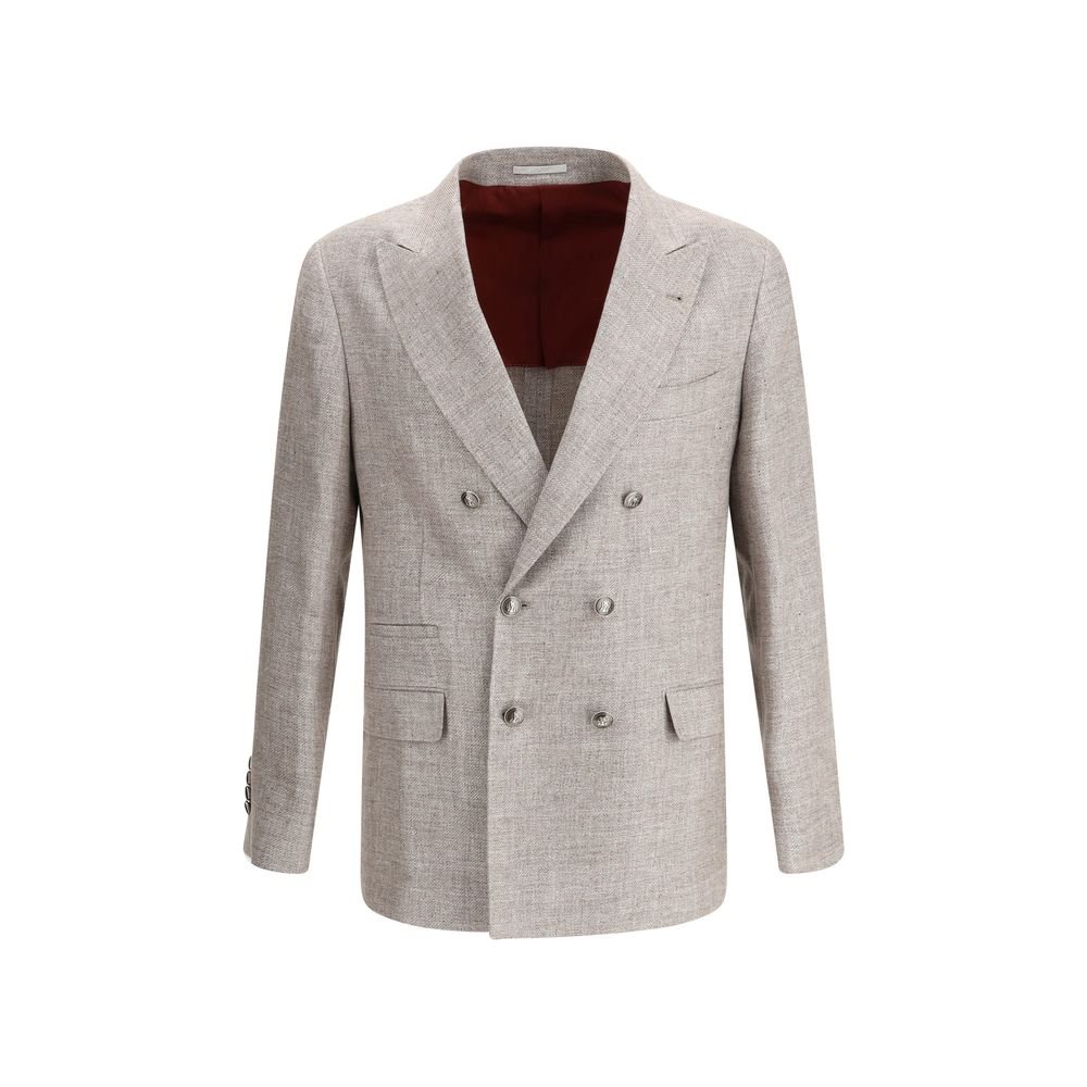 7236440.jpeg Brunello Cucinelli Light Brown Linen Blazer - Image 1