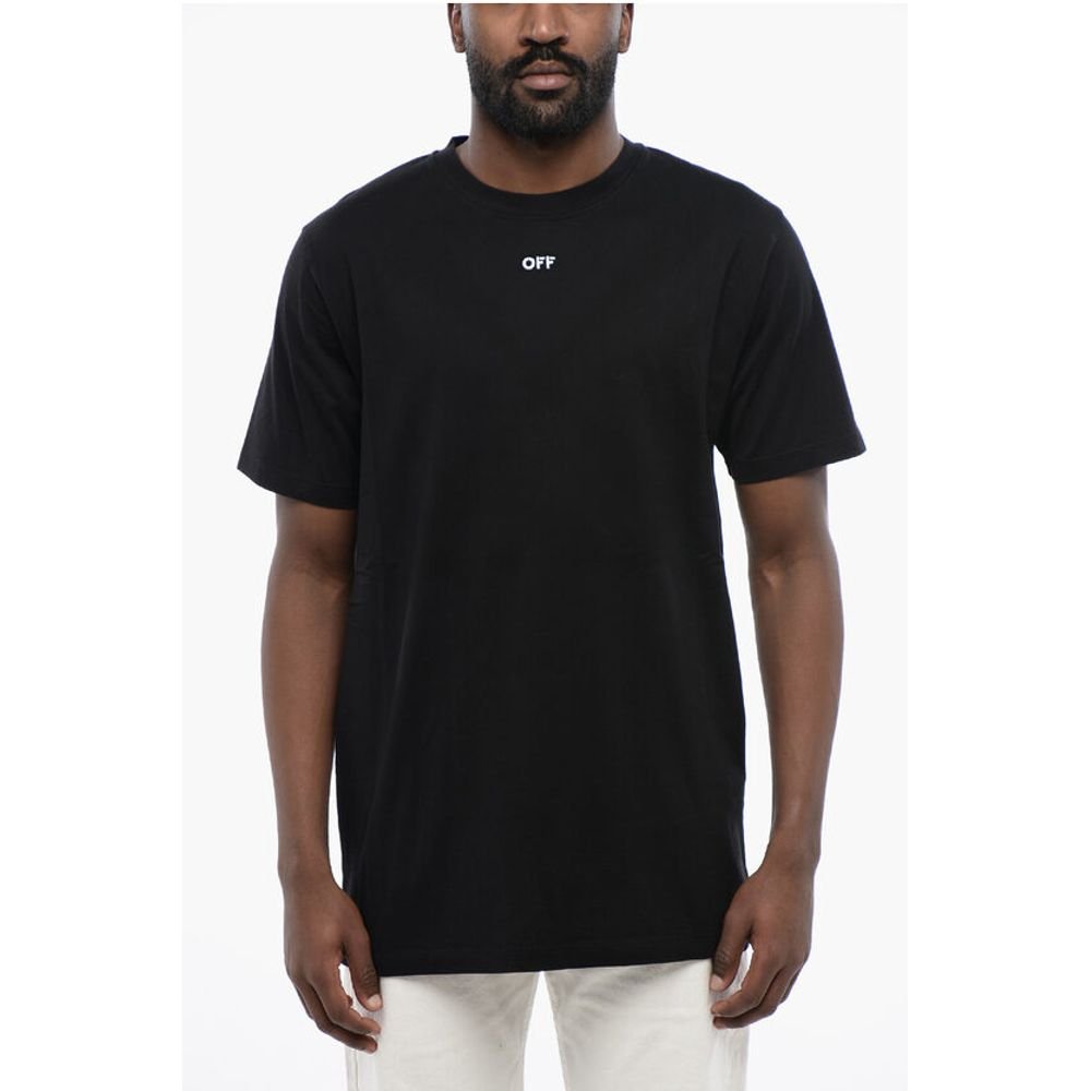 7318224.jpeg Off-White Black Cotton ARROW Crew-neck T-shirt - Image 1