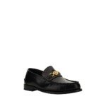 Versace Black Calf Leather Bos Taurus Slip-On Loafers - Image 2