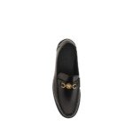 Versace Black Calf Leather Bos Taurus Slip-On Loafers - Image 4