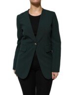 Maison Margiela Green Single Breasted One Button Coat Jacket