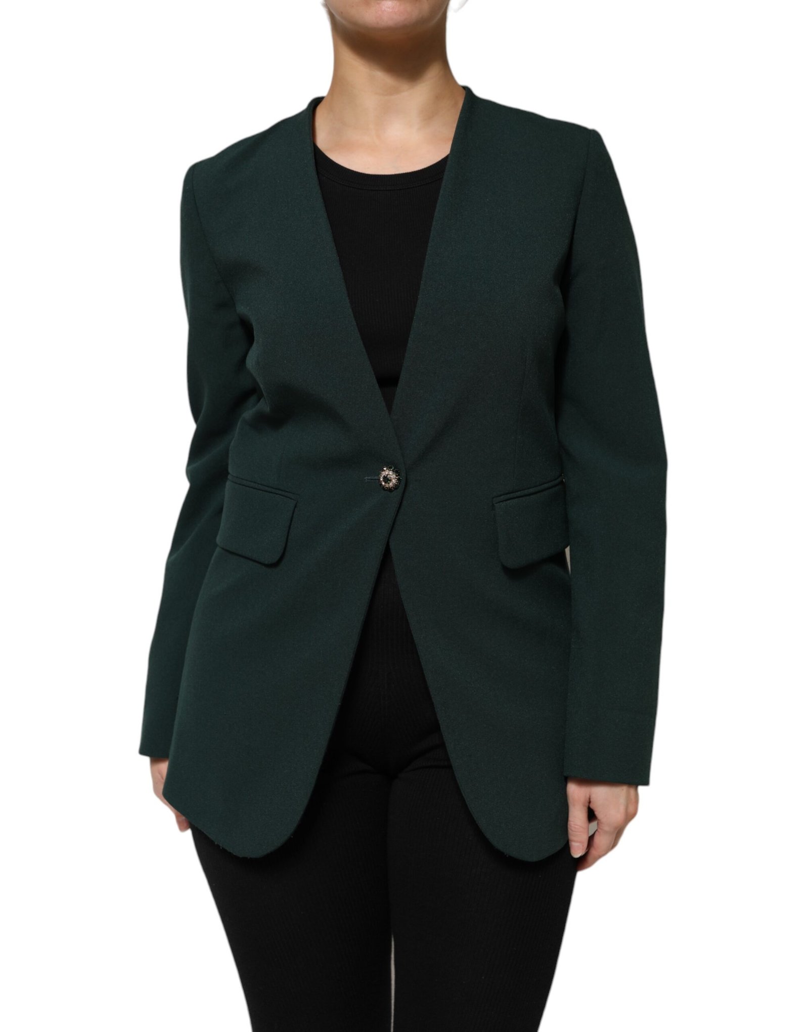 7726992.jpeg Maison Margiela Green Single Breasted One Button Coat Jacket - Image 1