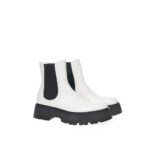Alexander McQueen Black And White Leather Chelsea Boots - Image 4