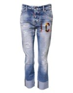 Dsquared² Blue Washed Cotton Mid Waist Skinny Denim Jeans - Image 2