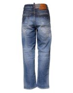 Dsquared² Blue Tattered Cotton Mid Waist Straight Denim Jeans - Image 3