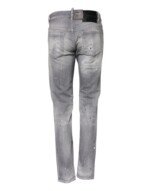Dsquared² Gray Washed Mid Waist Tapered Denim Jeans - Image 3